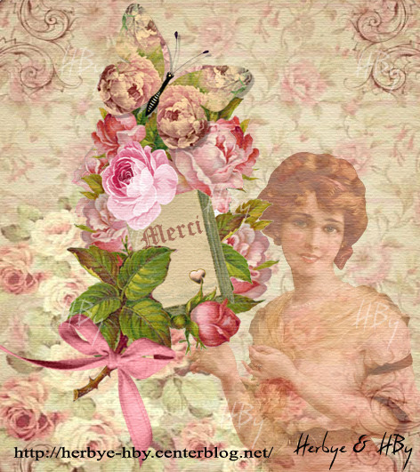 Merci / Thanks vintage et bordure png